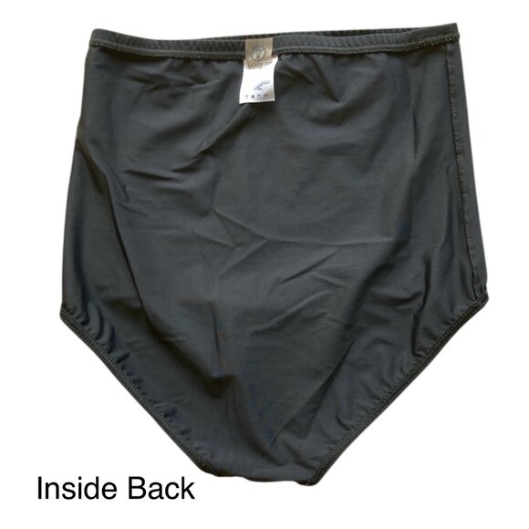 Lands' End Black Two Piece Swim Dress 12DDD Criss Cross Back, High Waist Pant 12 - Picture 13 of 17